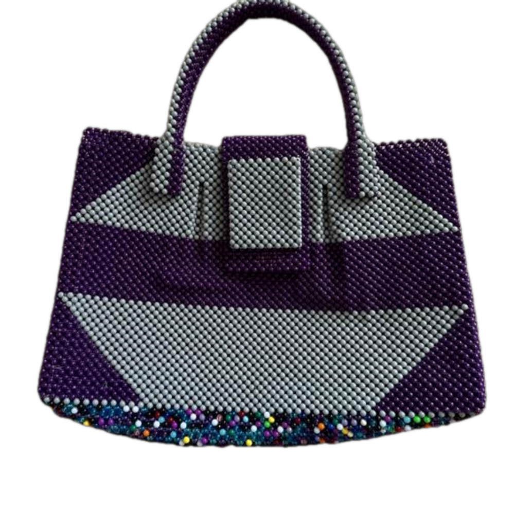 Collectible pop art purple grey bag 1960s - Picture 2 of 11